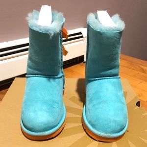 Teal and Orange Bailey Bow Uggs - Youth